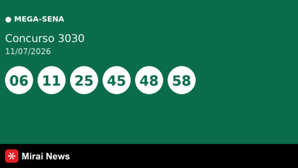 Resultado da Mega-Sena 3030 de 11/07: confira as dezenas