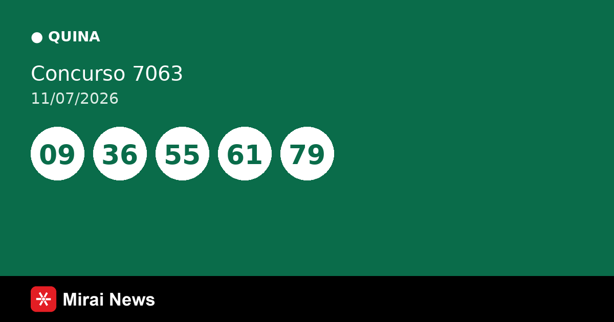 Resultado da Quina 7063 de 11/07: confira as dezenas