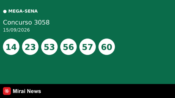 Resultado da Mega-Sena 3058 de 15/09: confira as dezenas