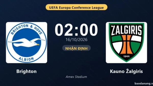 Brighton FC enfrenta FK Kauno Žalgiris hoje na Conference League