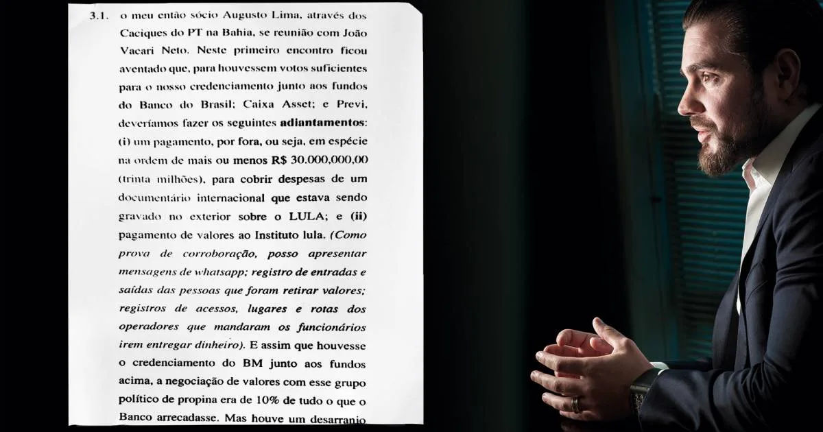 Vorcaro diz ter pago R$ 30 mi ao Instituto Lula e revela motivo