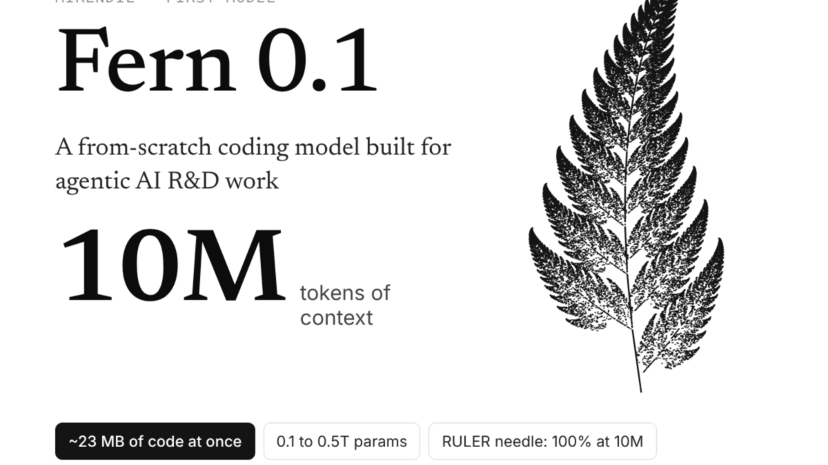 Mirendil lança Fern 0.1, IA que processa 10 mi tokens de código