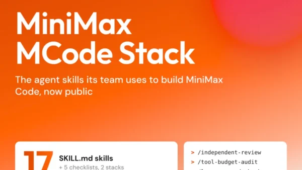MiniMax Code lança MCode Stack com 15 skills open-source grátis
