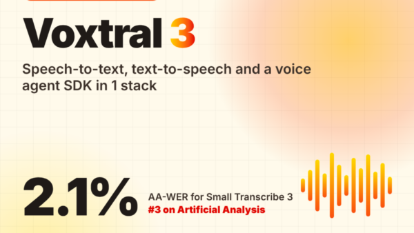 Mistral lança Voxtral 3 com voz em tempo real e resposta em 1s
