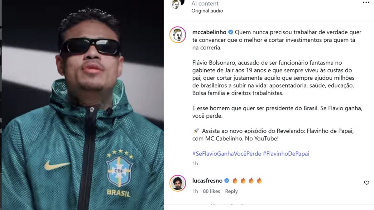 Instagram derruba e restaura vídeo sobre Flávio Bolsonaro em 72h