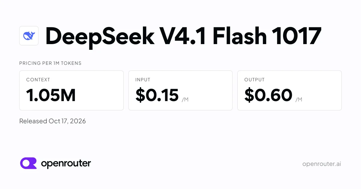 How to use DeepSeek V4.1 Flash 1017: guia rápido e barato