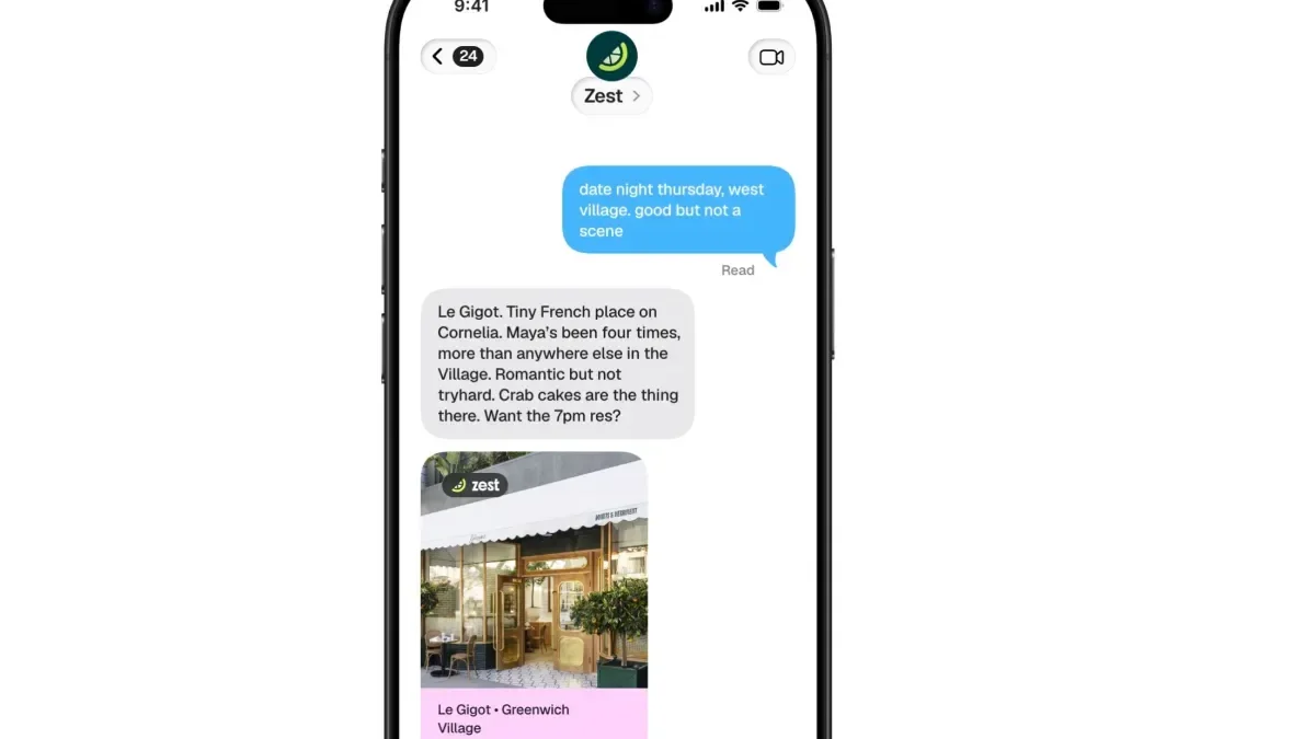 Zest lança concierge de IA por SMS para reservar restaurantes